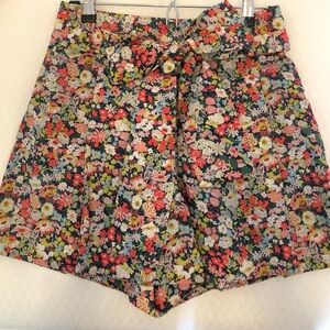J. Crew High Waist Red and Pink Shorts